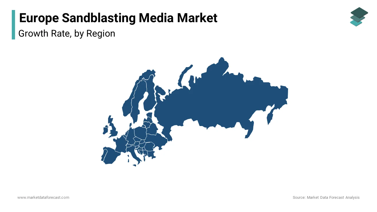 In 2024, Germany led the Europe Sandblasting Media Market, accounting for a 25.4% share.